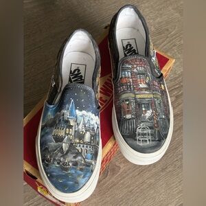 Vans Harry Potter one of a kind hand painted slip on sneakers